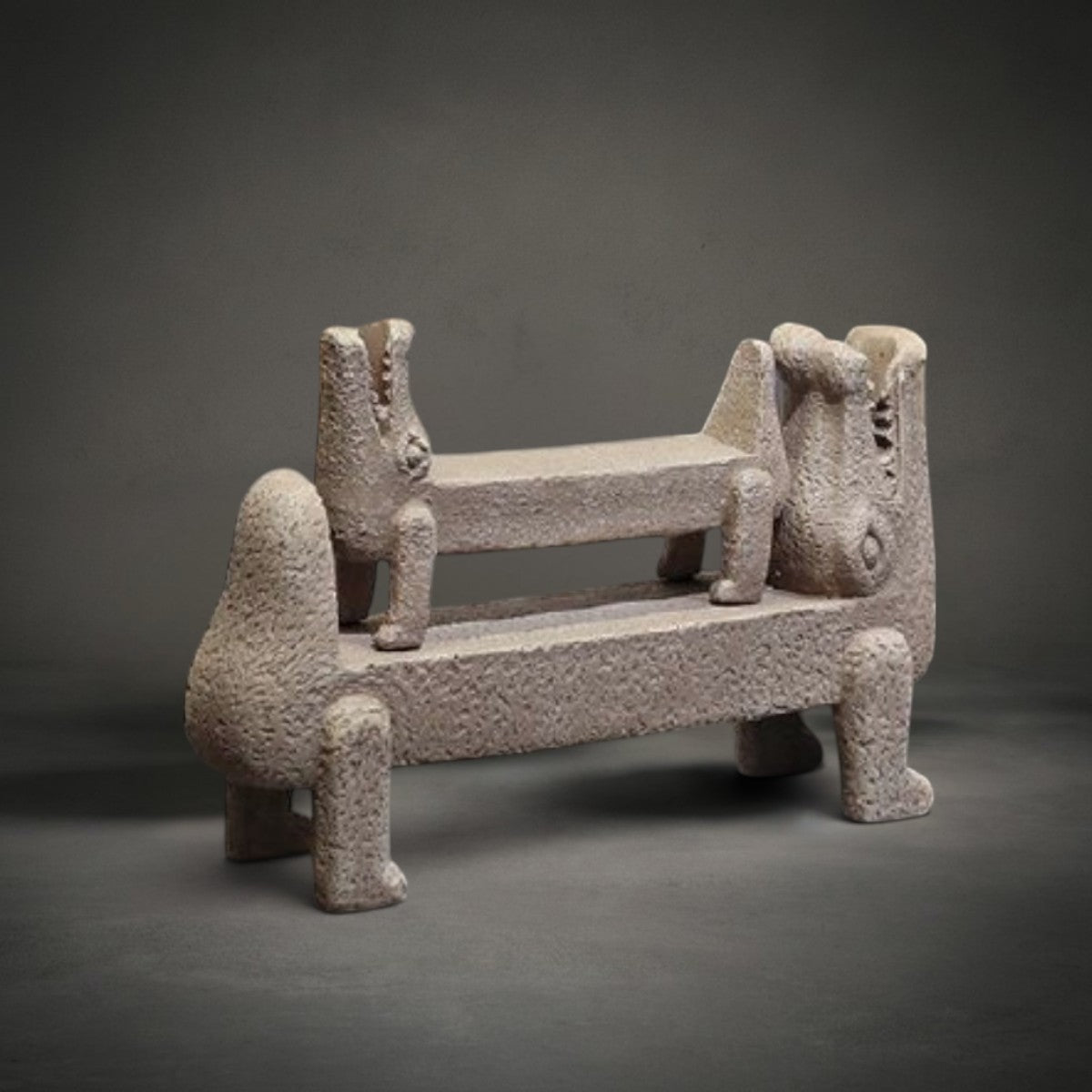 Croc Sculpture in stone-finish resin — HMT Home objects