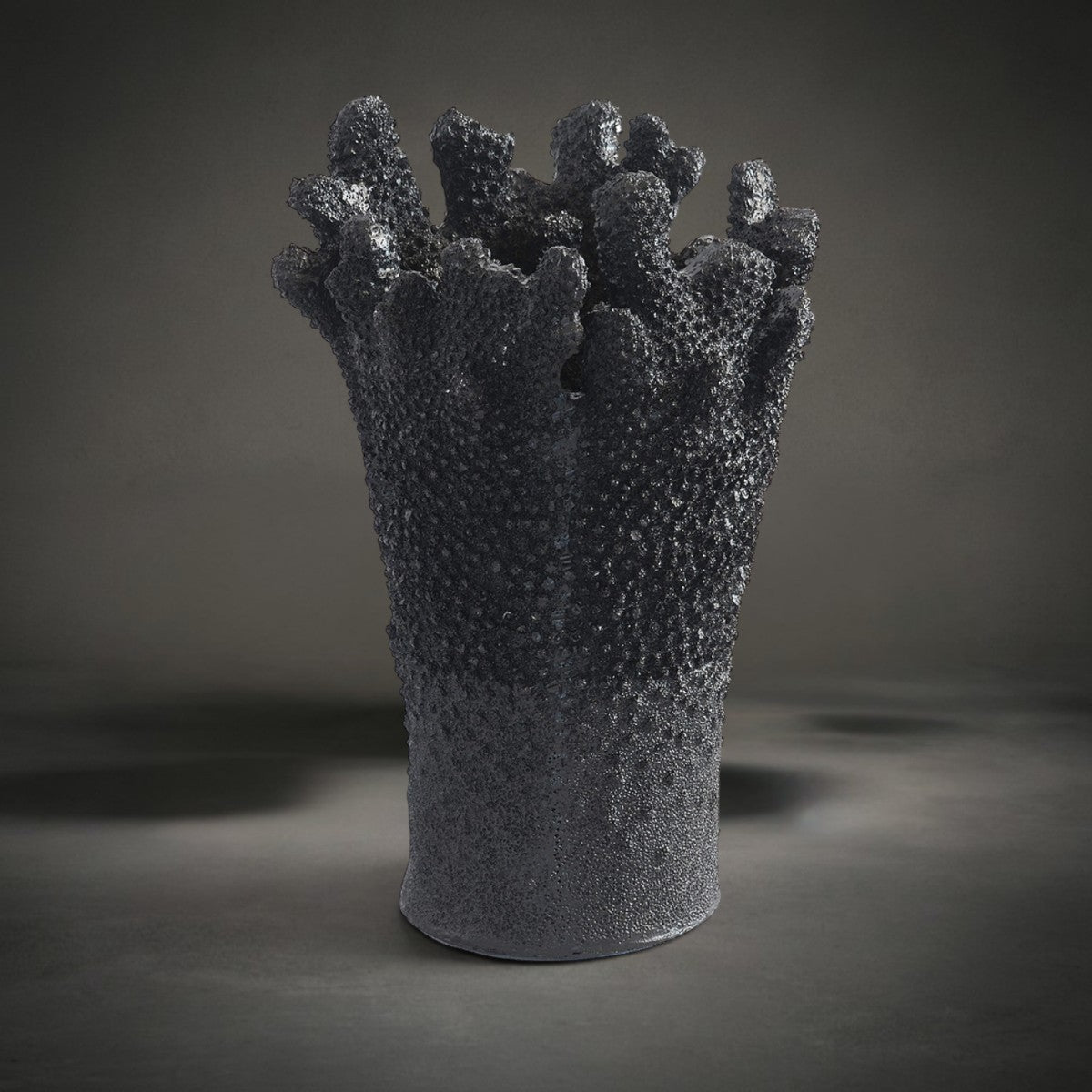 Coral Vase — matte black coral-inspired sculptural vase, HMT Home