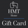 HMT Home gift card in matte black with the white HMT Home logo and "Gift Card" in pale prata lettering