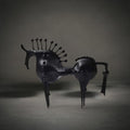 Nero Horse Sculpture Large — stylised matte black horse with elongated legs and a spined pin mane, HMT Home