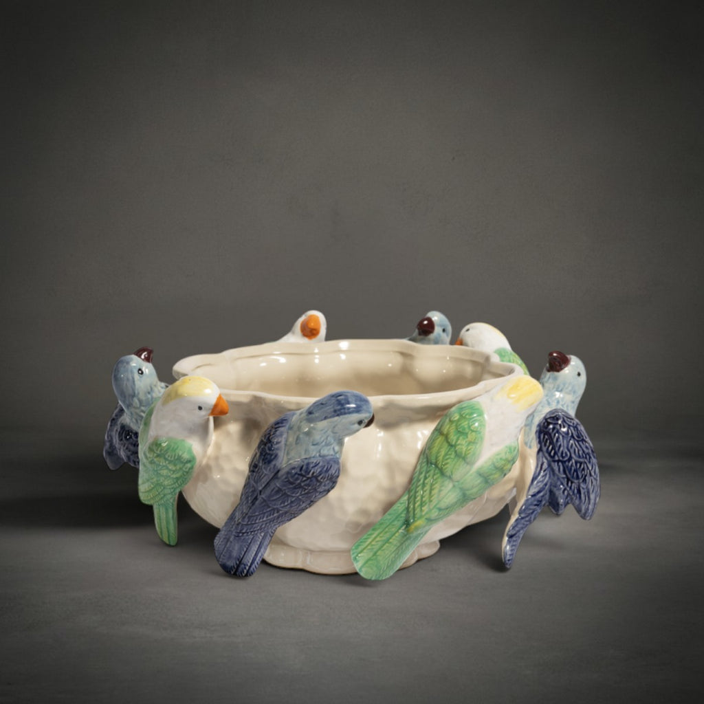 Parrot Bowl — decorative tropical-print bowl, HMT Home