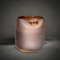 Pebble Dawn Vase — rounded brown glass vase with a frosted satin finish, HMT Home