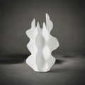Wave Vase — white ceramic vase with an organic flowing wave-like silhouette, HMT Home
